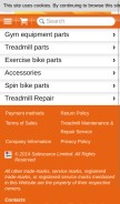How partsfortreadmill.com looks like on a mobile device such as an iPhone.
