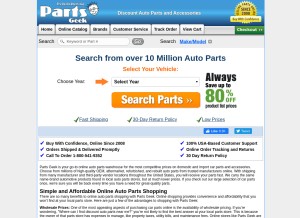 How partsgeek.com looks like on a tablet such as an iPad.