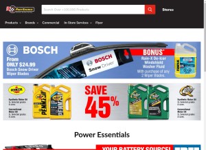 How partsource.ca looks like on a tablet such as an iPad.