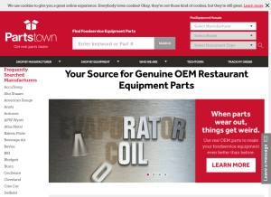 How partstown.com looks like on a tablet such as an iPad.