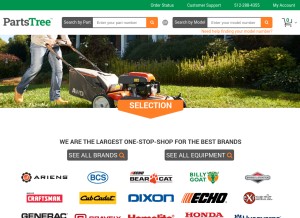 How partstree.com looks like on a tablet such as an iPad.