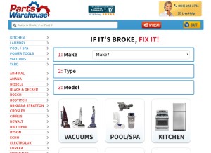 How partswarehouse.com looks like on a tablet such as an iPad.