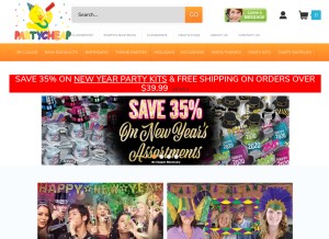 How partycheap.com looks like on a tablet such as an iPad.