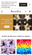 How partycity.com looks like on a mobile device such as an iPhone.