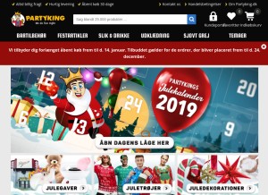 How partyking.dk looks like on a tablet such as an iPad.