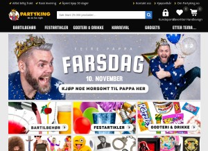 How partyking.no looks like on a tablet such as an iPad.