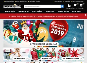 How partykungen.se looks like on a tablet such as an iPad.