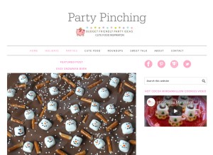 How partypinching.com looks like on a tablet such as an iPad.