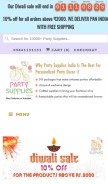 How partysuppliesindia.com looks like on a mobile device such as an iPhone.