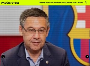 How pasionfutbol.com looks like on a tablet such as an iPad.