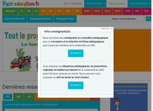 How pass-education.fr looks like on a tablet such as an iPad.