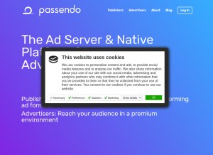 How passendo.com looks like on a tablet such as an iPad.