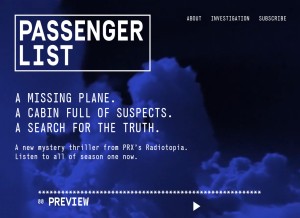 How passengerlist.org looks like on a tablet such as an iPad.