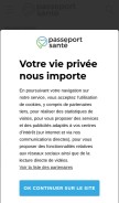 How passeportsante.net looks like on a mobile device such as an iPhone.