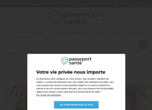 How passeportsante.net looks like on a tablet such as an iPad.