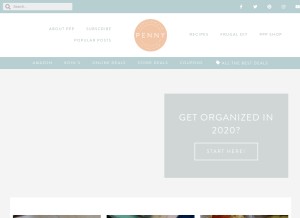 How passionatepennypincher.com looks like on a tablet such as an iPad.