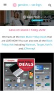 How passionforsavings.com looks like on a mobile device such as an iPhone.