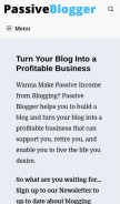 How passiveblogger.com looks like on a mobile device such as an iPhone.