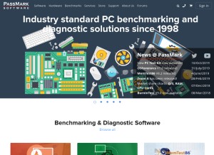 How passmark.com looks like on a tablet such as an iPad.