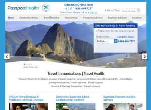 How passporthealthusa.com looks like on a tablet such as an iPad.