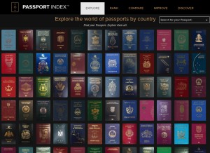 How passportindex.org looks like on a tablet such as an iPad.