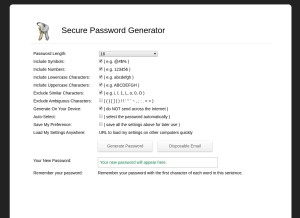 How passwordsgenerator.net looks like on a tablet such as an iPad.