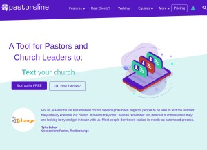 How pastorsline.com looks like on a tablet such as an iPad.