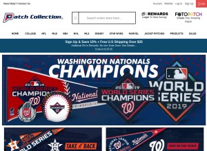 How patchcollection.com looks like on a tablet such as an iPad.