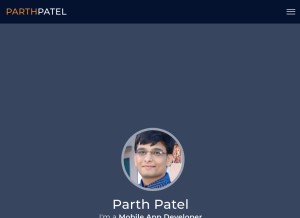 How patelparth.in looks like on a tablet such as an iPad.