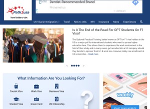 How path2usa.com looks like on a tablet such as an iPad.