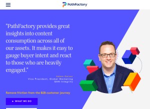 How pathfactory.com looks like on a tablet such as an iPad.