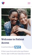 How patientaccess.com looks like on a mobile device such as an iPhone.