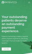 How patientco.com looks like on a mobile device such as an iPhone.