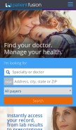 How patientfusion.com looks like on a mobile device such as an iPhone.