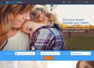How patientfusion.com looks like on a tablet such as an iPad.