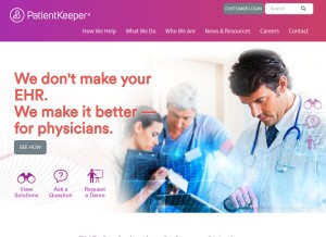 How patientkeeper.com looks like on a tablet such as an iPad.