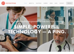 How patientping.com looks like on a tablet such as an iPad.