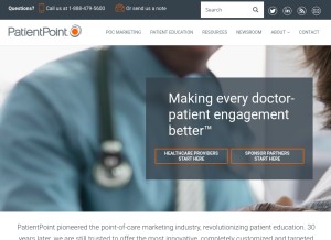 How patientpoint.com looks like on a tablet such as an iPad.