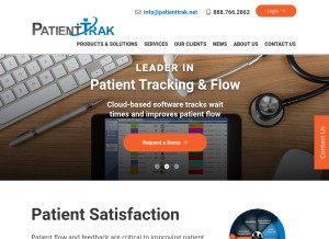 How patienttrak.net looks like on a tablet such as an iPad.