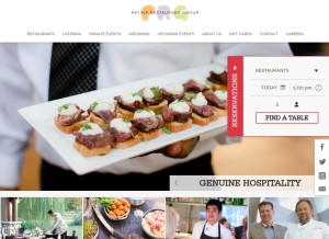 How patinagroup.com looks like on a tablet such as an iPad.