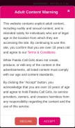 How patolacallgirls.com looks like on a mobile device such as an iPhone.