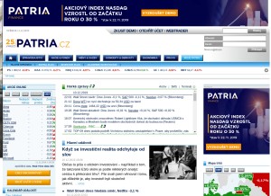 How patria.cz looks like on a tablet such as an iPad.