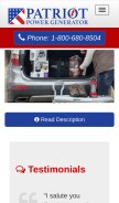 How patriotpowergenerator.com looks like on a mobile device such as an iPhone.