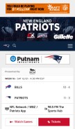 How patriots.com looks like on a mobile device such as an iPhone.