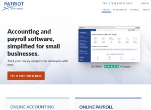 How patriotsoftware.com looks like on a tablet such as an iPad.