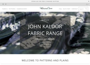 How patternsandplains.com looks like on a tablet such as an iPad.