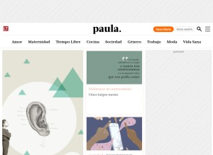 How paula.cl looks like on a tablet such as an iPad.