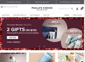 How paulaschoice.com looks like on a tablet such as an iPad.