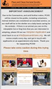 How pawsandclaws.org looks like on a mobile device such as an iPhone.