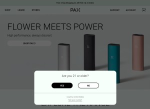 How pax.com looks like on a tablet such as an iPad.